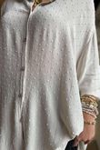 Golden Threads Dobby High Low Shirt Stone